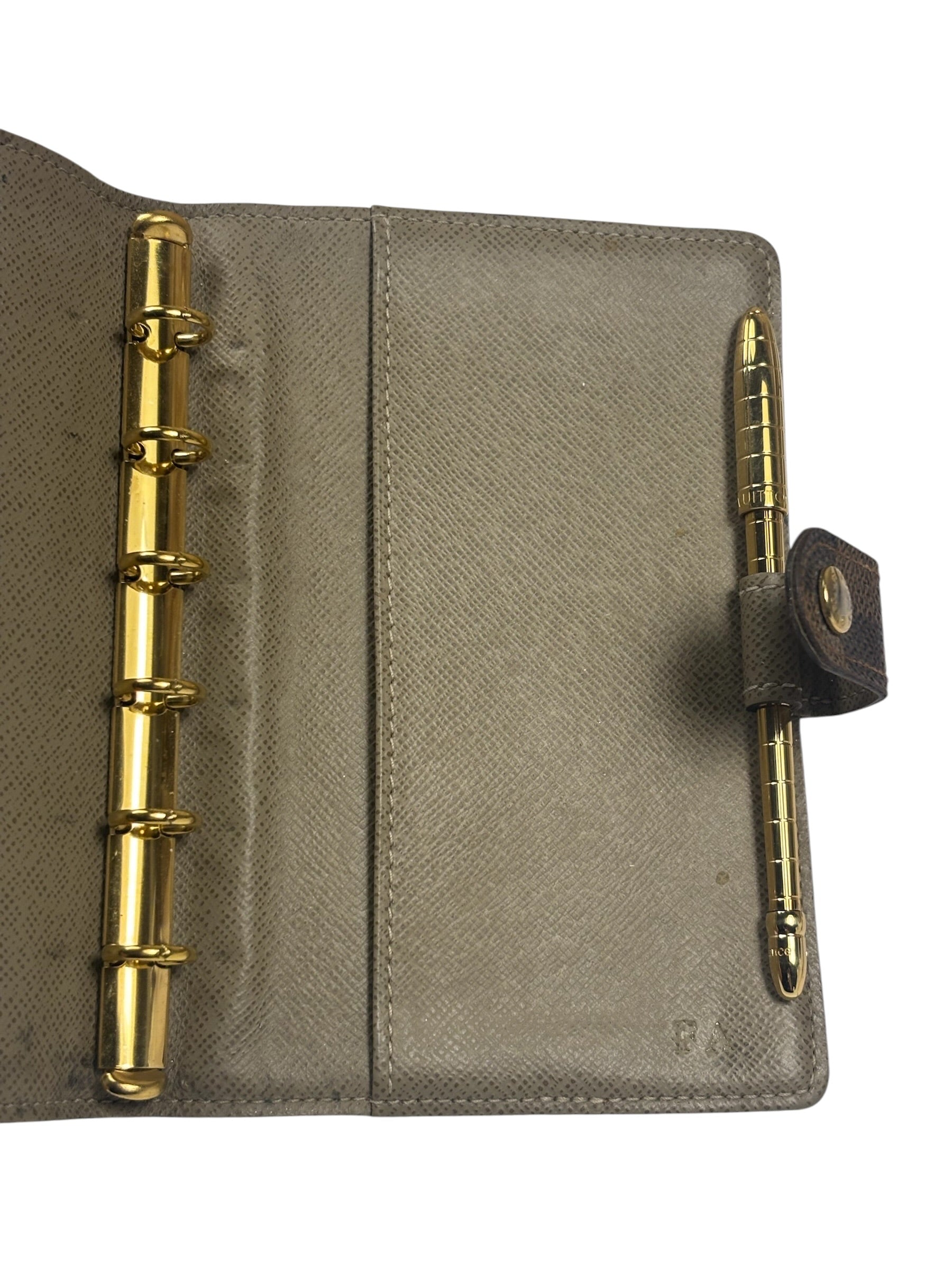 Louis Vuitton Damier Ebene Trunk & Labels Small Ring Agenda Cover