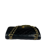 Chanel Vintage Black Quilted Leather Double Flap Bag 1995