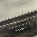 Yves Saint Laurent Black Calfskin Studded Lutetia Flap Clutch