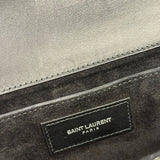 Yves Saint Laurent Black Calfskin Studded Lutetia Flap Clutch