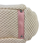 Chanel Pink Lambskin Trim Woven Lax Accordion Shoulder Bag 1997