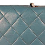 Chanel CC Two-Toned Blue Leather Flap Bag 2014