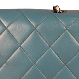 Chanel CC Two-Toned Blue Leather Flap Bag 2014