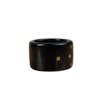 Chanel Vintage Black Resin CC Logo Band Ring