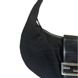 Fendi Black Leather Trim Mamma Baguette