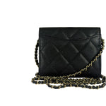 Chanel Black Caviar Quilted Card Holder 2019
