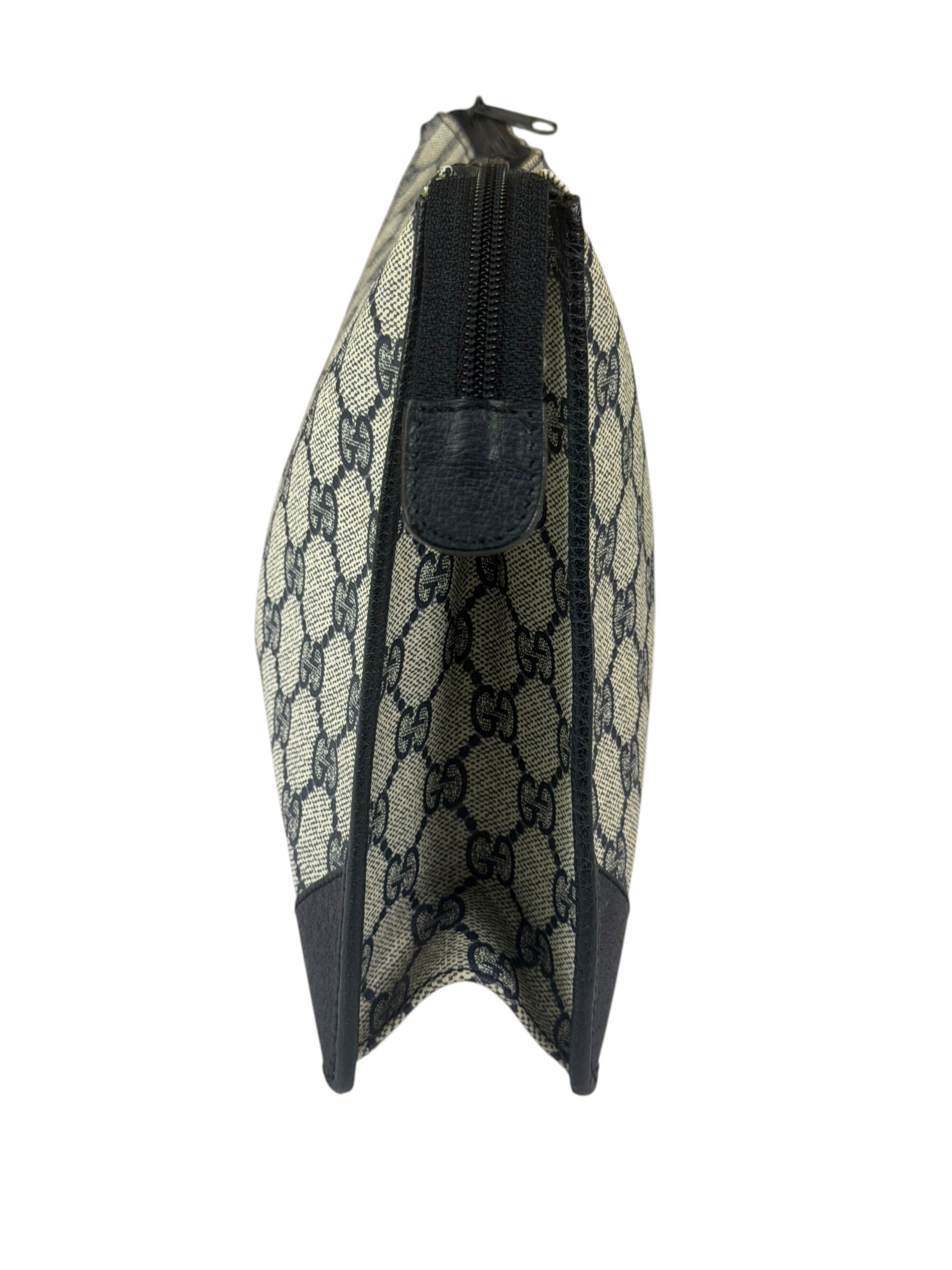 Gucci Vintage GG Coated Canvas Zip Travel Pouch Navy