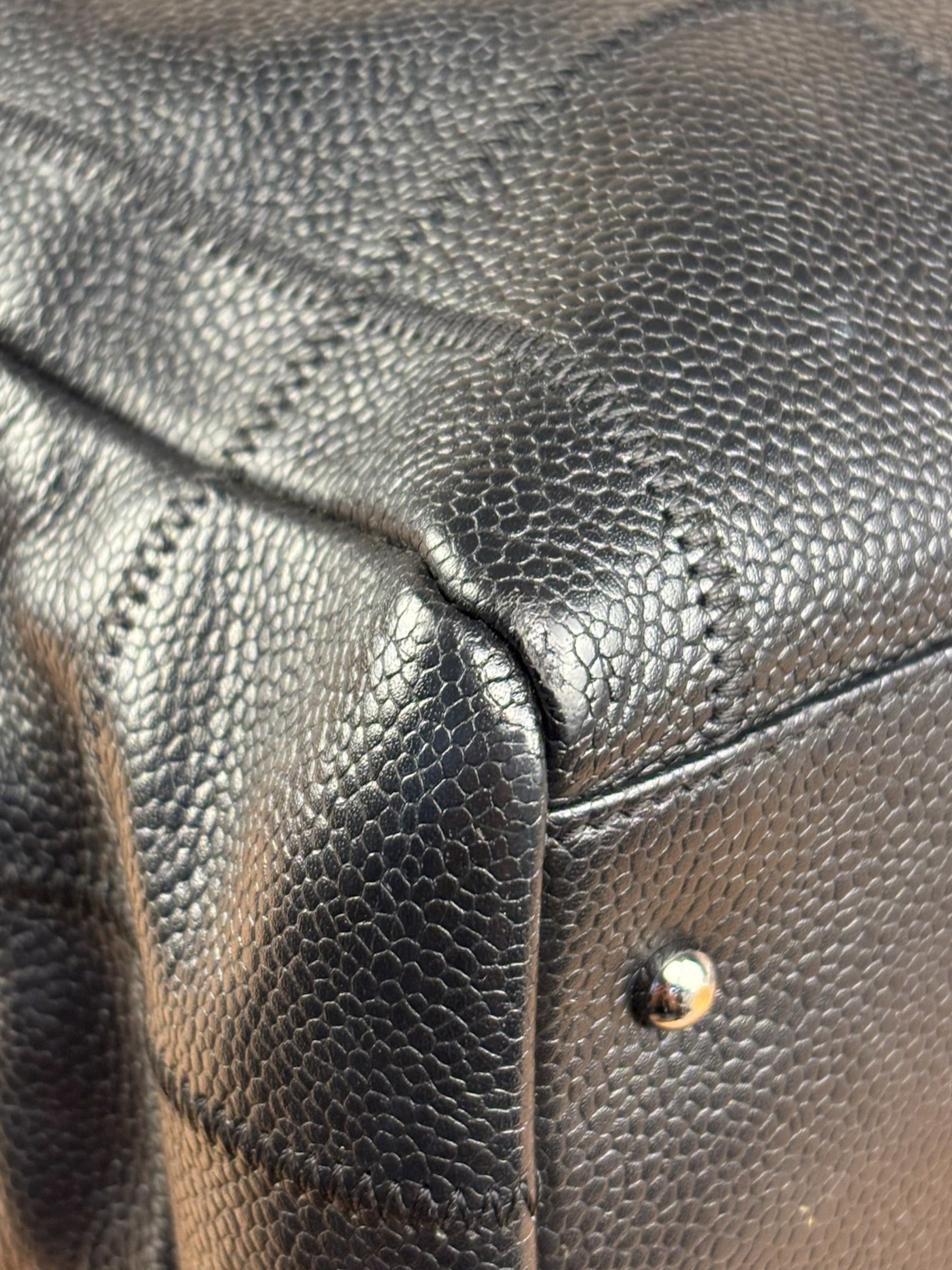 Chanel Black Leather Chocolate Bar Square-Stitched Bowler Shoulder Bag 2005