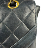 Chanel Black Quilted Lambskin Half Moon Flap 1989