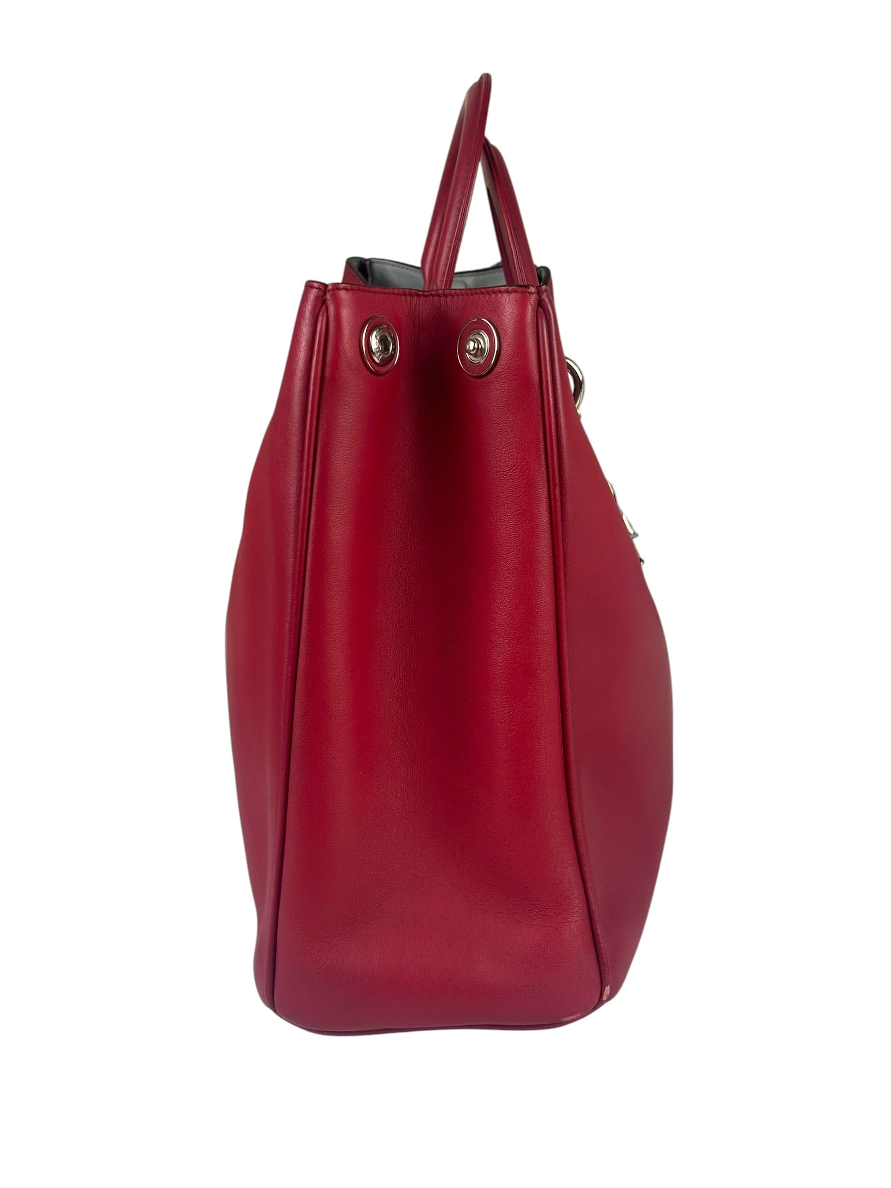 Christian Dior Red Leather Diorissimo Tote