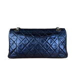 Chanel Blue Metallic Aged Quilted 2.55 Double Flap Bag 2008