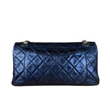 Chanel Blue Metallic Aged Quilted 2.55 Double Flap Bag 2008
