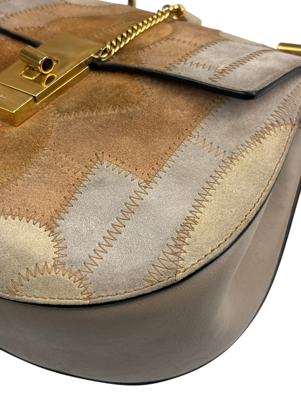 Chloe Patchwork Drew Suede Shoulder Bag