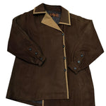 YSL Vintage Brown Lined Suede Button Down Jacket