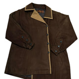 YSL Vintage Brown Lined Suede Button Down Jacket
