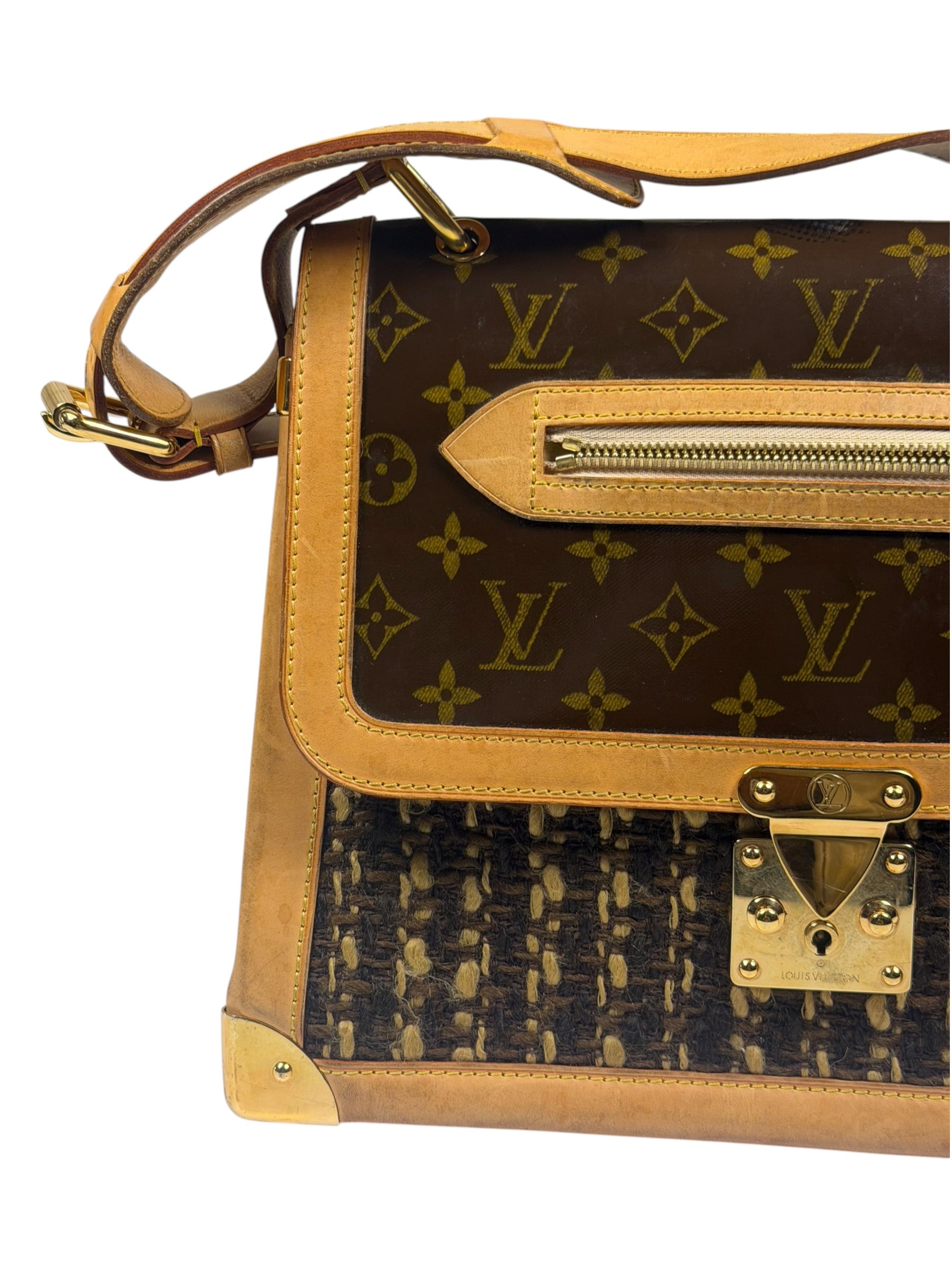 Louis Vuitton Brown Monogram Ambre Tweedy Zip GM