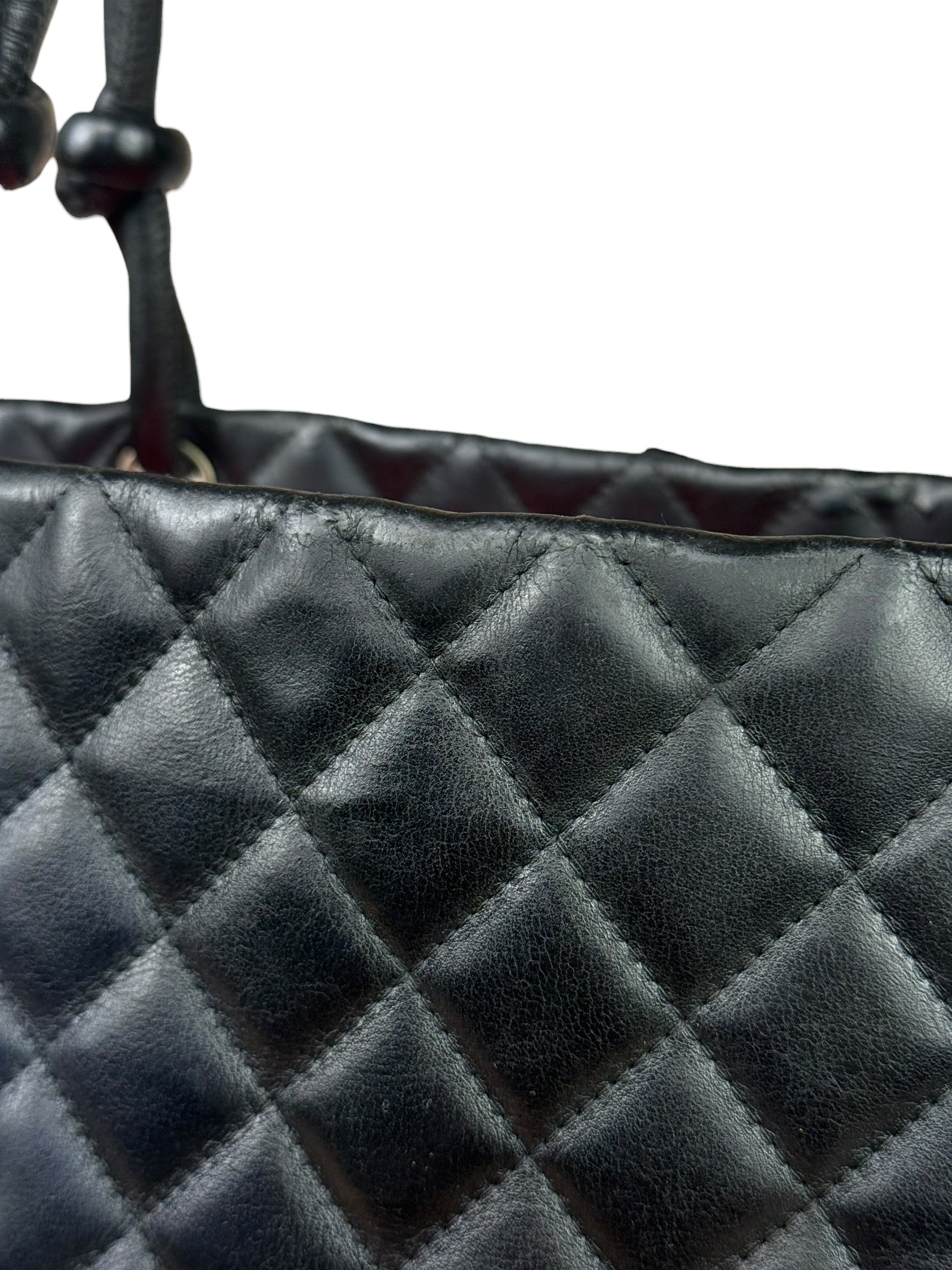Chanel Black Quilted Leather Ligne Cambon Tote Bag 2004