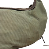 Chanel Olive Green/Brown Leather Trim Interlocking Ring Strap Hobo Bag 2003