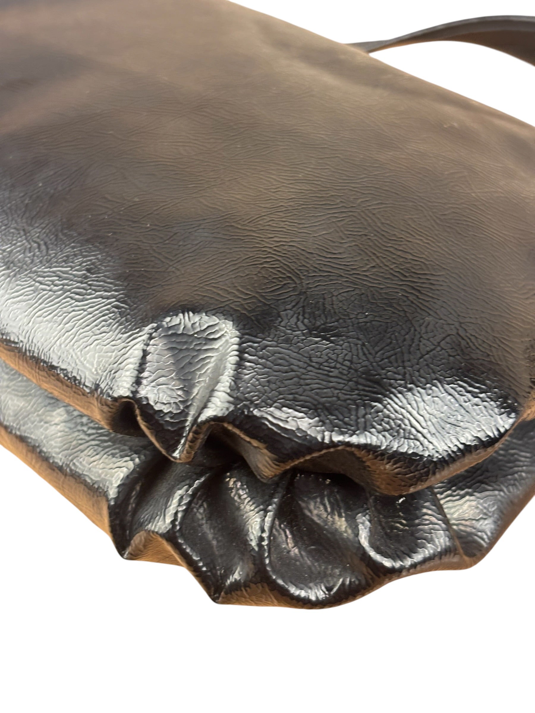 Coach Black Poppy Liquid Gloss Leather Storypatch Hobo Bag