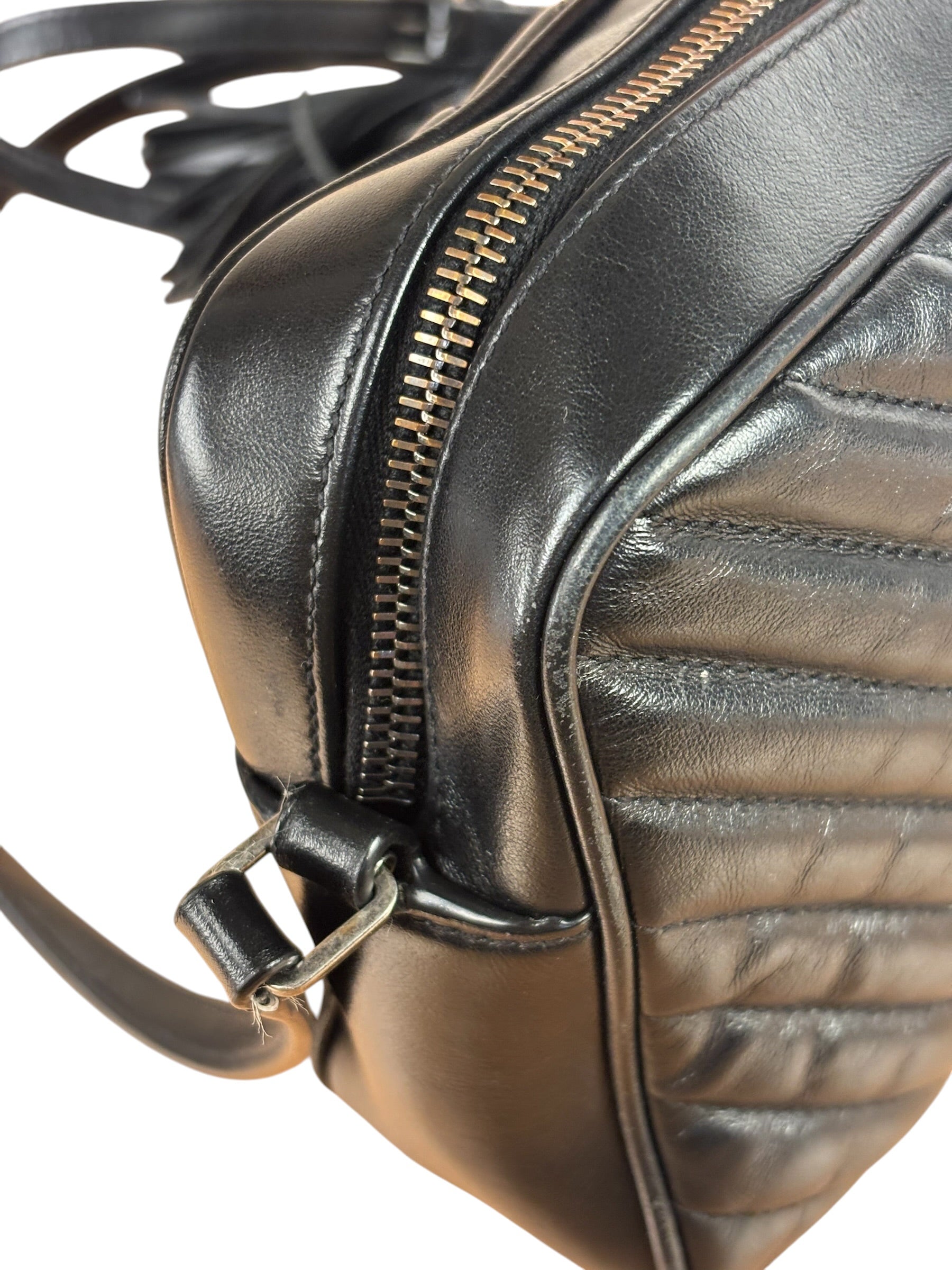 Yves Saint Laurent Black Leather Lou Camera Bag