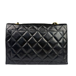 Chanel Black Quilted Leather Envelope Flap Bag Early 90's
