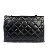 Chanel Black Quilted Leather Envelope Flap Bag Early 90's