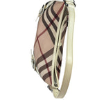 Burberry Beige Leather Trim Nova Check Hobo Bag