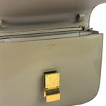 Celine Light Beige Patent Leather Classic Box Shoulder Bag
