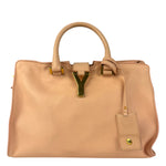 YSL Vintage Classic Y Cabas Peach Leather 2Way Handbag
