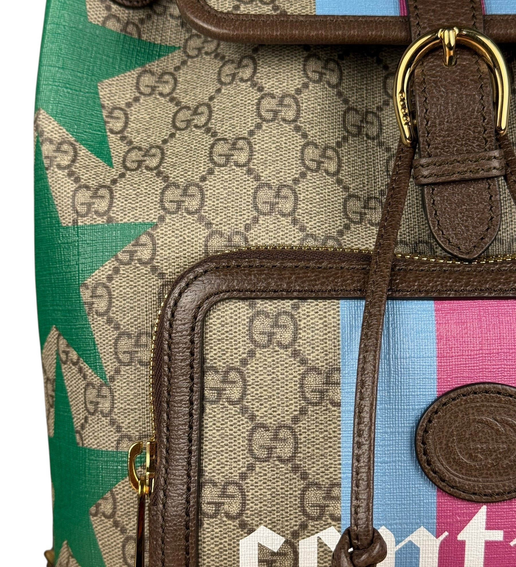 Gucci GG Equestrian Coated Canvas Backpack