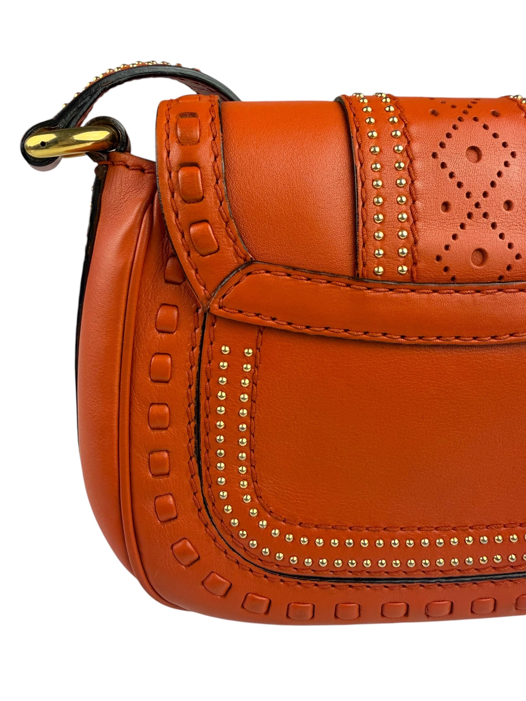 Gucci Orange Leather Snaffle Shoulder Bag