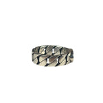 Gucci Sterling Silver & Blue Enamel Interlocking G Chain Link Ring