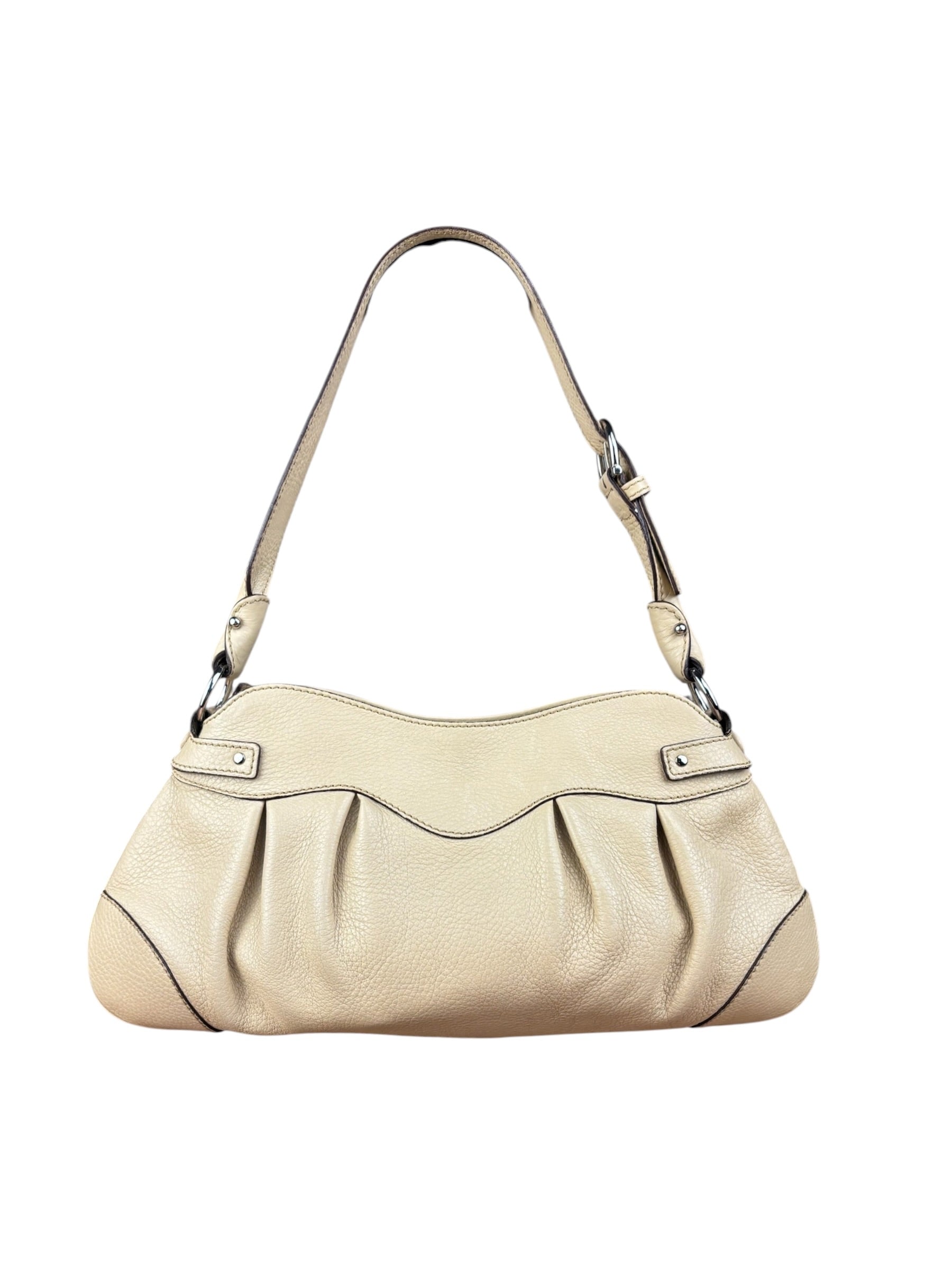 Salvatore Ferragamo Beige Gancini Buckle Shoulder Bag