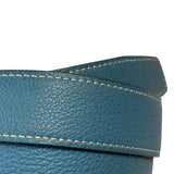 Hermes Blue/Black Leather Reversible H Belt