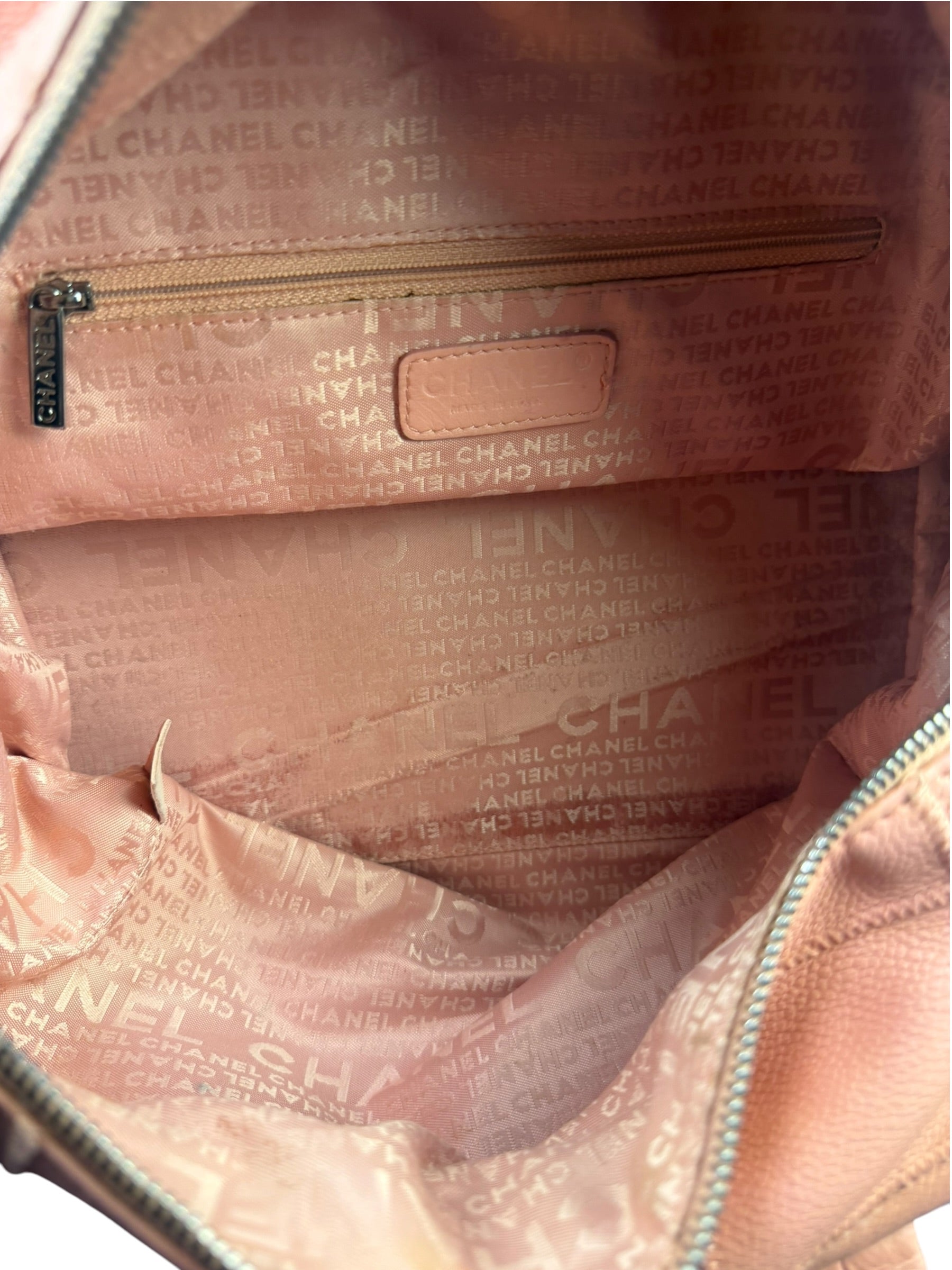 Chanel Pink Caviar Leather Chocolate Bar Bowler Bag 2003