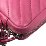 Chanel Pink Chevron Leather Promenade Chain Shoulder Bag 2018