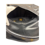 MCM Black Pebbled Leather Baugette