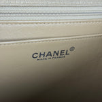 Chanel Beige Quilted Canvas Chain Flap Bag 1998