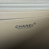 Chanel Beige Quilted Canvas Chain Flap Bag 1998