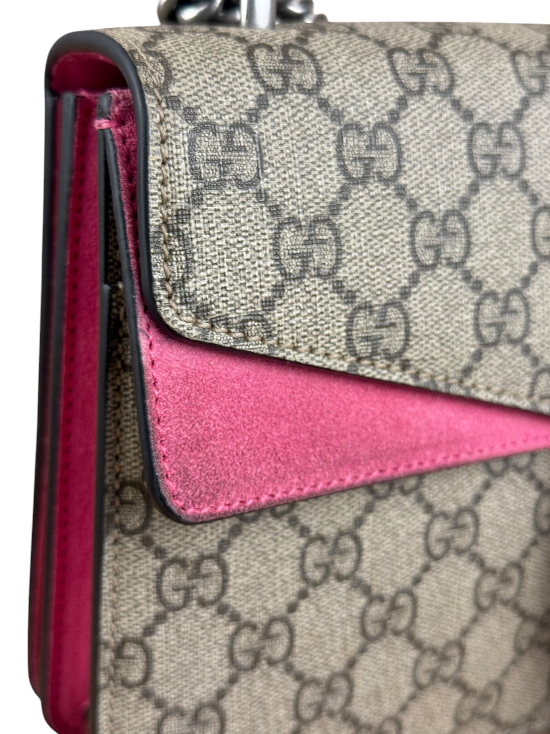 Gucci Dionysus GG Supreme Shoulder Bag Beige/Pink