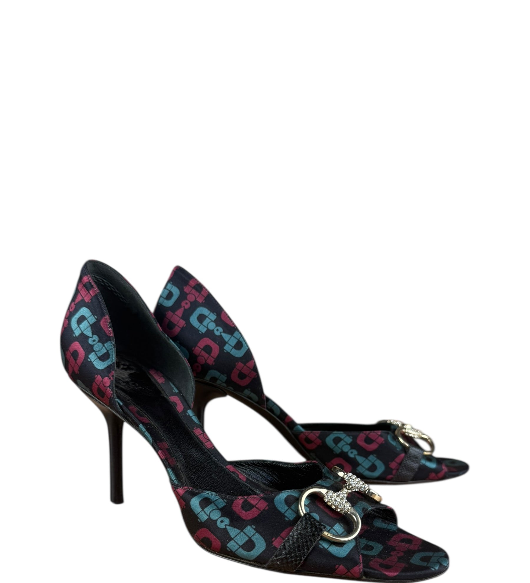 Gucci Vintage Horsebit Open Toe Pumps