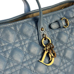 Christian Dior Blue Leather Panarea Tote
