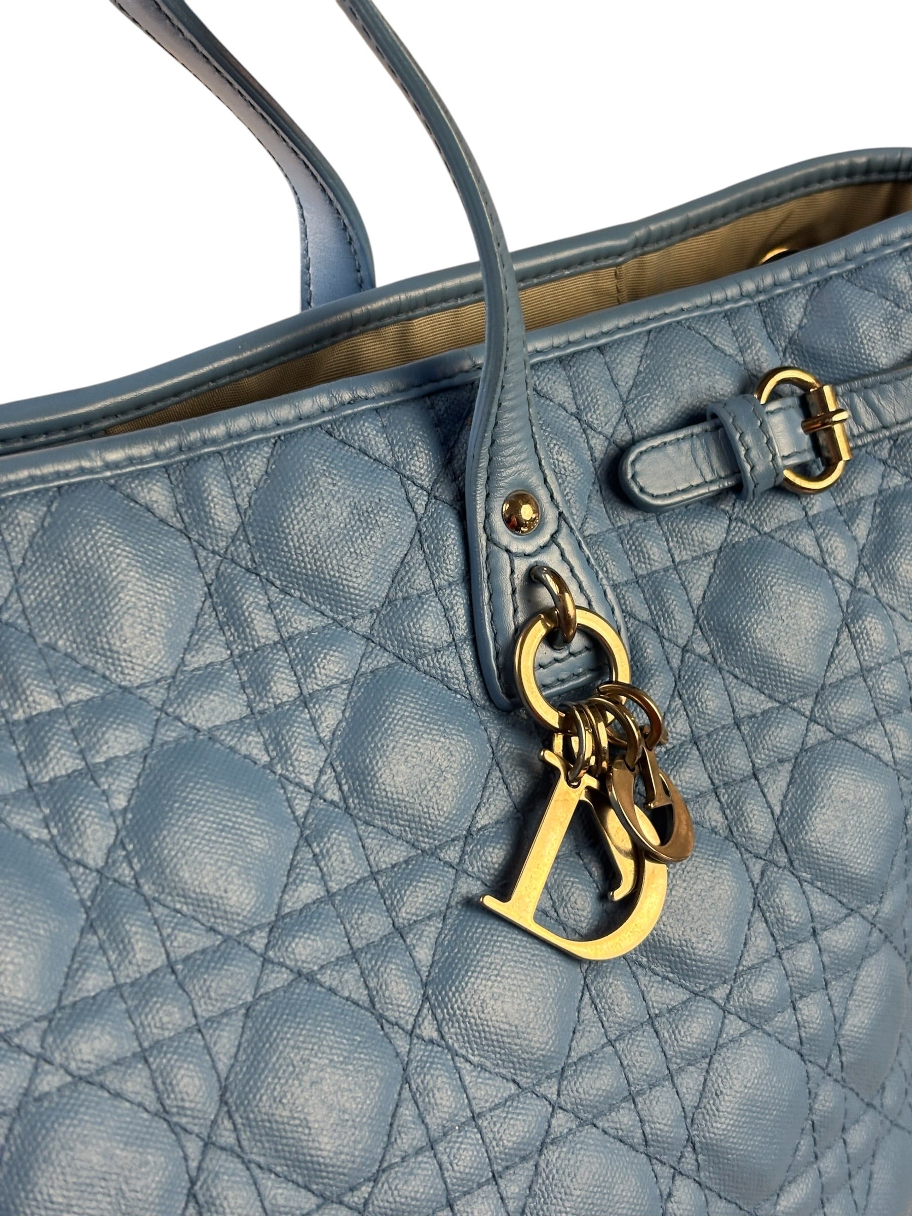 Christian Dior Blue Leather Panarea Tote