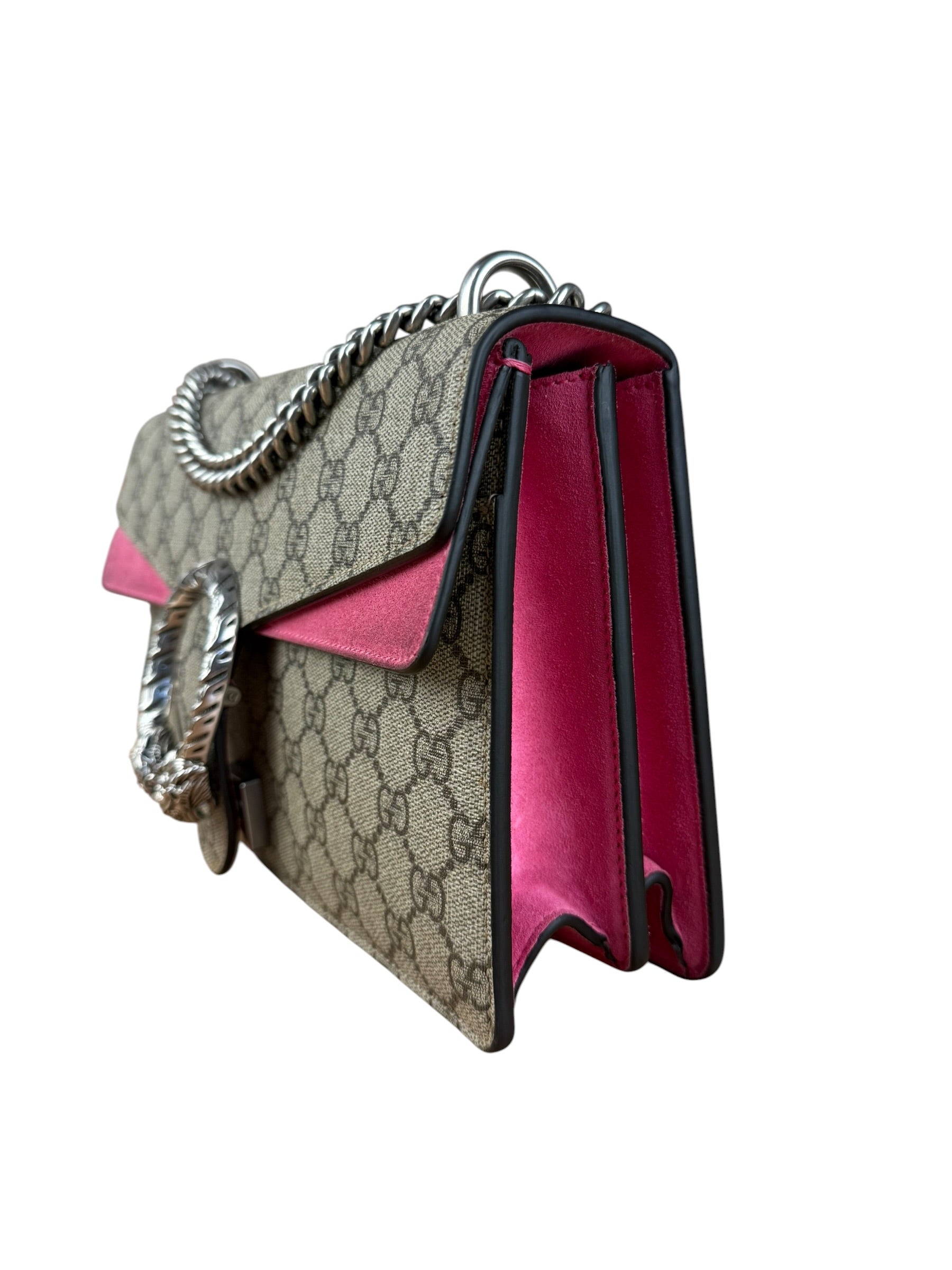 Gucci Dionysus GG Supreme Shoulder Bag Beige/Pink