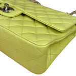Chanel Yellow Neon Quilted Leather Classic Double Flap Bag 2010