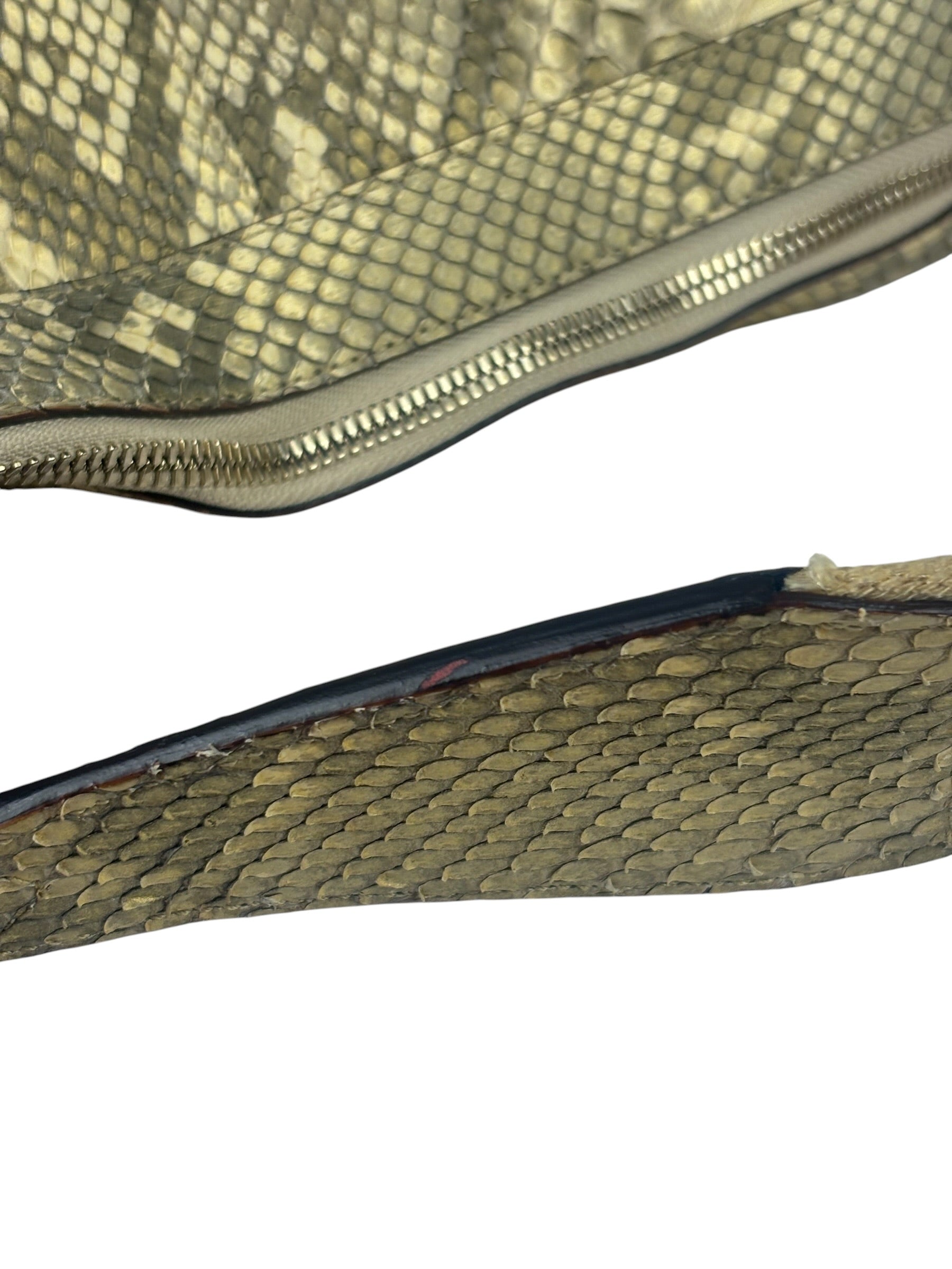 Gucci Light Sand Tones Python Hobo Bag
