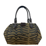 Fendi Vintage Tiger Print Canvas Bowler Bag