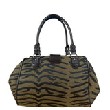 Fendi Vintage Tiger Print Canvas Bowler Bag