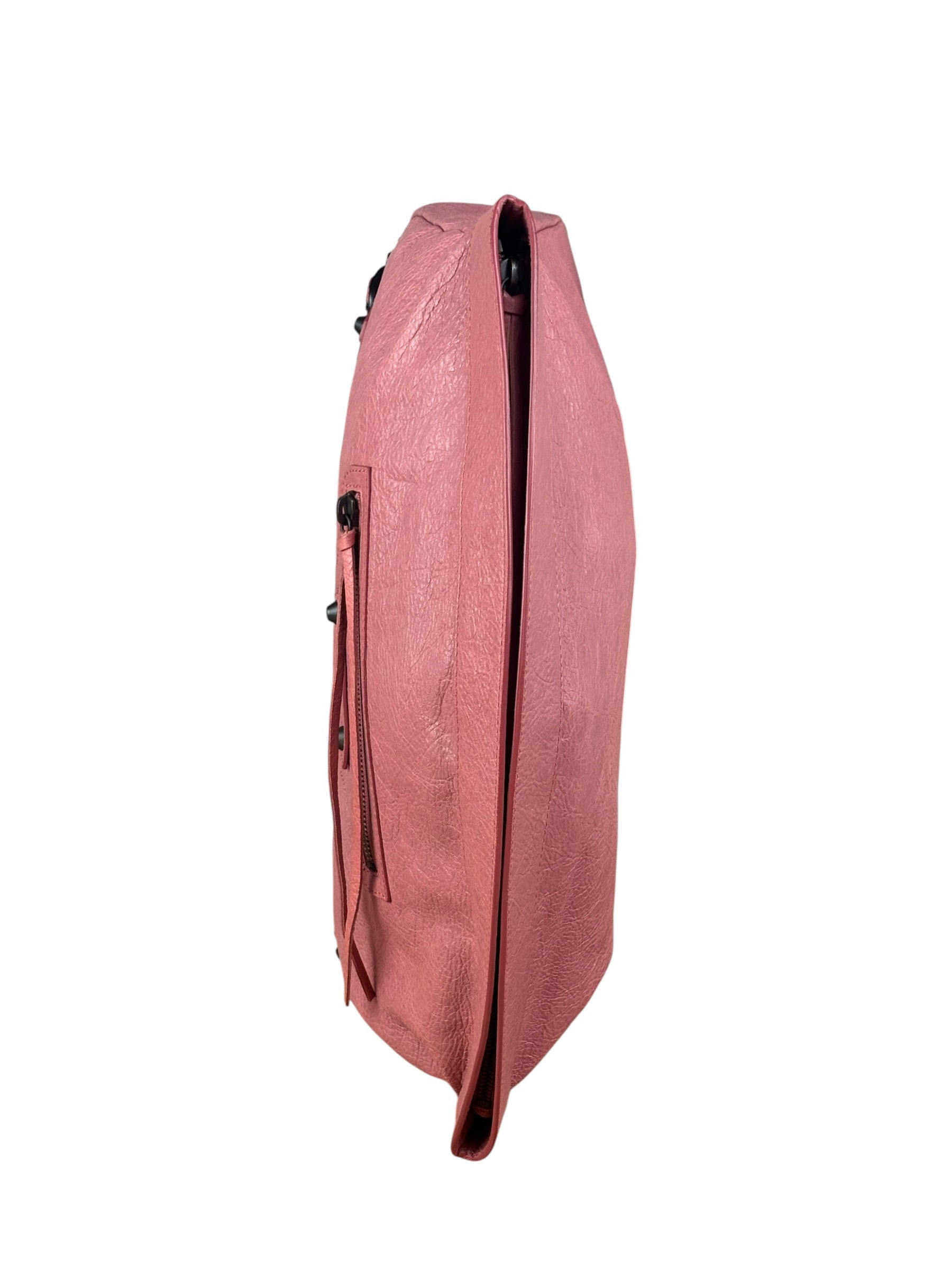 Balenciaga Rose Burbon Leather Large Premier Clutch Bag