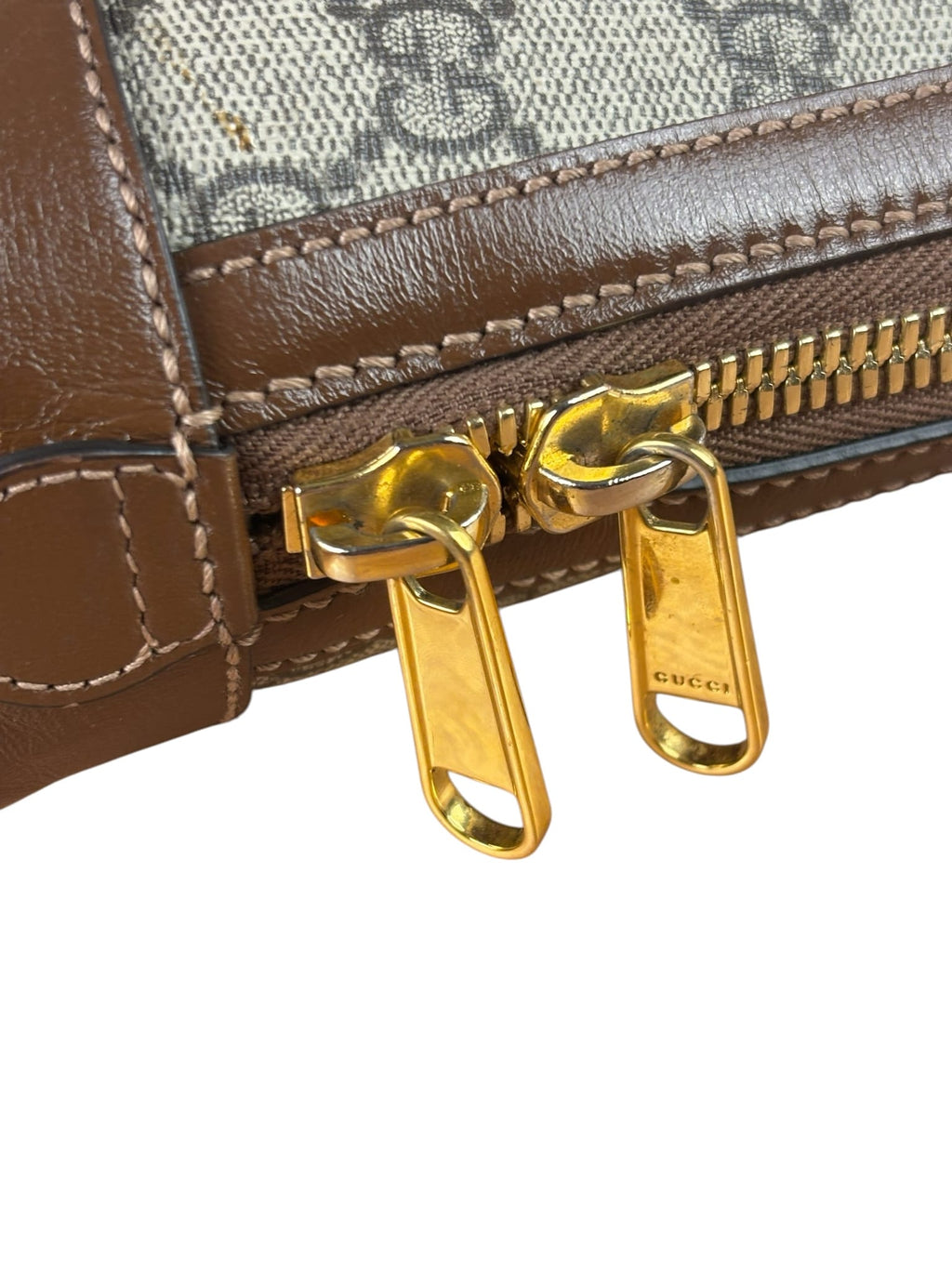 Gucci Brown Leather GG Horsebit Small Top Handle Bag 1955